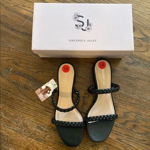 Sincerely Jules- Braided Rope Block Heel Sandal - New With Tags- Never Worn